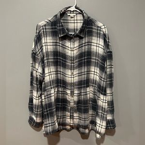 American Eagle small poet shirt flannel babydoll